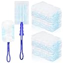 100 Pcs Duster Refills Bulk, Thickened Duster Refill Electrostatic Duster Head, Duster Refills for Cleaning with 4 Handles, Disposable Duster Refills for Cleaning Blinds, Ceiling Fans(Blue)