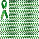 100 Pcs Green Funeral Ribbon Pins, Memorial Ribbons for Funeral with Dove