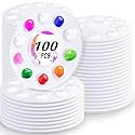 100PCS Paint Tray Palettes,Plastic Paint Pallets for Kids or Adult to Paint