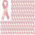100 Pcs Pink Funeral Memorial Ribbon Pins with Dove