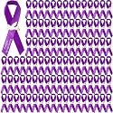100 Pcs Purple Funeral Ribbon Pins, Memorial Ribbons for Funeral with Dove
