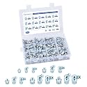 100 PCS SAE &amp; Metric Grease Fittings Kit - Hydraulic Zerk Assortment 1/4" 1/8" M6 M8 M10 with Straight, 45°, and 90° Degree Heads for Automotive and Industrial Use, Galvanized Steel Set