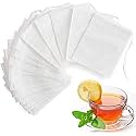 100 Disposable Tea Filter Bags, Empty Drawstring Bags for Loose Leaf Tea