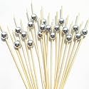 100 Pcs Silver Pearl Cocktail Picks, Fancy Toothpicks for Appetizers