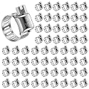 100 Pcs Stainless Steel Hose Clamps 3/8 Inch to 5/8 Inch (10-16mm) 304 Stainless Steel Worm Gear Metal Hose Clamps for Pipe, Intercooler, Plumbing, Tube and Fuel Line