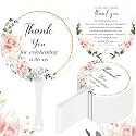 CroBlissful 100 Pcs Wedding Hand Fans for Guests Bulk, Handheld, Leaf