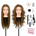 100% Real Human Hair Mannequin Head-22-24''Female Human Hair Hairstyle Head