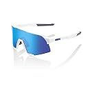 100% S3 Sport Performance Cycling Sunglasses (Matte White - HiPER Blue Multilayer Mirror Lens)
