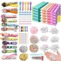 100 Set Cheer Pins Kit, DIY Spirit Clips You ATE Spoon for Team Spirit Gifts, Cheerleader, Volleyball, Pep Rally & Backpack Decor, 100 Wooden Pins, 100 Spoons,600 Beads & Charms,2.9Inch Macaron Colors