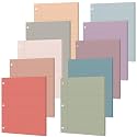100 Sheets Loose Leaf Binder Paper, 8" x 10.5" Colored College Ruled Paper