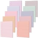 100 Sheets Loose Leaf Binder Paper, 8" x 10.5" Colored College Ruled Paper