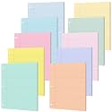 100 Sheets Loose Leaf Binder Paper, 8" x 10.5" Colored College Ruled Paper