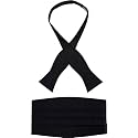 Men's 100% Silk Self-Tie Bow Tie and Cummerbund Set with Gift Box