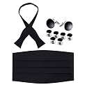 Men's 100% Silk Self-Tie Bow Tie and Cummerbund Set with Gift Box
