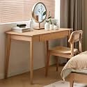 100% Solid Oak Wood Home Office Desk, Writing Computer Desk with Drawer for Home Office Sturdy Writing Workstation 39"