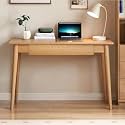 100% Solid Oak Wooden Desk Home Office Desk Mid Century Modern Writing Computer Desk with Drawer for Home Office 31"