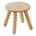 100% Solid Wooden Stool, Small Wooden Step Stool, Round Plant Stand for Indoor, 10.6''H Kids Stool, Bathroom, Bedroom, Livingroom