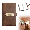 100 Transparent Pocket Currency Collectors Album, 2026 New 100 Envelope Money Savings Challenge Book with Password Lock for Collectors Savers (Dark Brown)