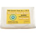 100 Vacuum Sealer Bags: Quart Size (8" x 12") by OutOfAir Works With FoodSaver &amp; Other Machines - 33% Thicker BPA Free, Commercial Grade, 8 x 12 inches