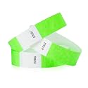 100 WristCo Neon Green Tyvek Wristbands for Events - Tamper-Proof Design
