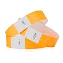 100 WristCo Neon Orange Tyvek Wristbands for Events - Tamper-Proof Design