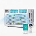 10000 BTU Smart Window Air Conditioner for Rooms up to 450 Sq. Ft., Quiet WiFi AC Unit, 3-in-1 Cooling, Dehumidifier &amp; Fan, Easy Install