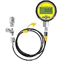 10000PSI Digital Hydraulic Pressure Test Coupling Kit Pressure Gauge Manometer Tester for USA Brand Excavator 1 Gauge 1 Hose 2 Couplings Black Silicone Protector 1/4 Inch NPT Connector 700BAR/70Mpa