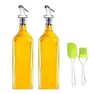 1000ml glass oil dispenser bottle oil amp vinegar glass oil bottle with leak proof bottle pour spouts dispenser with brush amp spatula