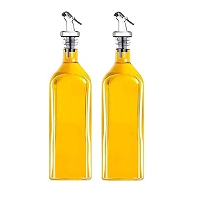 diablos 1000ml glass oil dispenser bottle oil amp vinegar glass oil bottle with leak proof bottle pour spouts dispenser pack of 2 clear