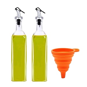 diablos 1000ml glass oil dispenser bottle oil amp vinegar glass oil bottle with leak proof bottle pour spouts dispenser with funnel transparent