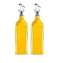 Diablos 1000Ml Glass Oil Dispenser Bottle Oil &amp; Vinegar Glass Oil Bottle With Leak Proof Bottle Pour Spouts (Dispenser Pack Of 2), Clear