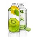 1000ML Glass Water Bottle with Airtight Stainless