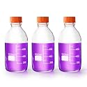 1000ml Round Media Storage Bottles with GL45 Screw Cap Borosilicate Glass Maximum temperature 249.8°F Pack of 3