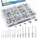 1000PCS Aluminum Pop Rivets Assortment Kit with Washers Storage Case