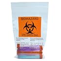 1000pcs Biohazard Specimen bags,6x9in/15x25cm Printed with Biohazard logo, Laboratory Sample Ziplock Top Bag