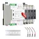 100Amp AC 110V Dual Power Automatic/Manual Transfer Switch 4P, ATS Solar Auto Automatic Transfer Switch for Home Generator 4POLE 100A 110Volt, Din Rail Fast Changeover Transfe 50/60Hz for Rv, Lv Power