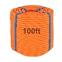 100Ft 1/2 Inch Heavy Duty Climbing Rope,Arborist Rope for Tree Pulling (Orange)