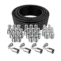 100Ft 1/4 Hydraulic Hose with 24Pcs 1/4" NPTF Male &amp; 1/4inch JIC 37° Female &amp; Male &amp; Female 90° Elbow Hydraulic Hose Fittings W.P.60MPa / 8700PSI