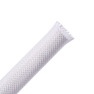 100ft - 14 inch pet expandable braided sleeving  white  alex tech braided cable sleeve