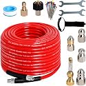 100FT 1/4-In Sewer Jetter Kit, 5800 PSI Pressure Washer Drain Cleaner Hose