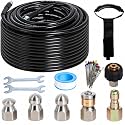 100FT 1/4-In Sewer Jetter Kit, 5800 PSI Pressure Washer Drain Cleaner Hose
