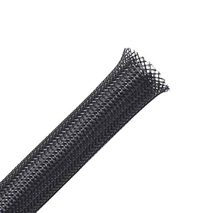 100ft - 18 inch flexo pet expandable braided sleeving - black - alex tech braided cable sleeve