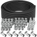 100Ft 3/4 Hydraulic Hose with 32Pcs 3/4" JIC 37° and 3/4 inch NPTF Male Hydraulic Hose Fittings W.P.40MPa /5800PSI