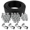 100Ft 3/8 Hydraulic Hose with 24Pcs 3/8" NPTF Male &amp; 3/8inch JIC 37° Female &amp; Male &amp; Female 90° Elbow Hydraulic Hose Fittings W.P.53MPa / 7685PSI