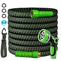 100FT Flexible Garden Hose & 10Modes Nozzle,Lightweight Water Hose,Kink-Free,All-Weather 3/4 in. Hose for RV,Boat,Car Wash,Garden,Yard,Camper,Outdoor NoneExpand (Green-Black,100 Ft)
