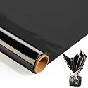 100ft x 17“ Black Cellophane Wrap Roll - Black Cellophane Wrap for Halloween to Wrap Gift Basket, Treat, Wine, Party Decoration