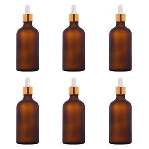 100ml Amber Round Frosted Glass Bottle