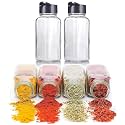 Vency 100ml Transparent Glass Salt Shaker for Professional Best Spice Mill Salt and Pepper Shakers Set, Spice Dispenser, Small Salt and Pepper Grinder Salt or Pepper Shaker (Pack of 2)