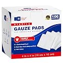 100pc Large Sterile Gauze Pads 4x4 Sterile for Wounds Bulk - 12ply Woven Gauze Sponges - USP IV Breathable Mesh 4x4 Gauze Pads Sterile for Enhanced Absorption - First Aid Medical