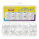 100PCS 5MM LED Diode Light Assortment Kit 10 Colors White Red Green Blue Yellow Warm White Pink Chartreuse Purple Orange Lighting Bulb Emitting Lamps Diodes Electronics Parts